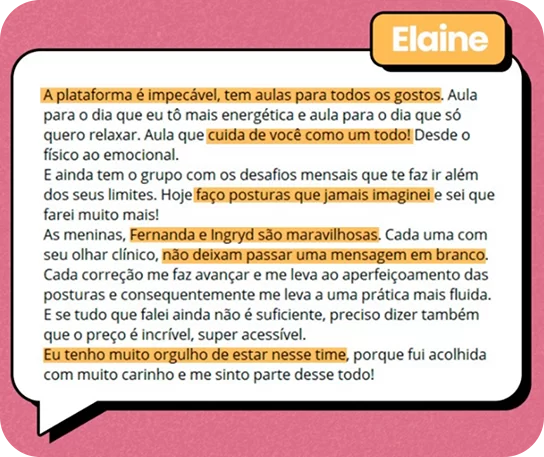 Depoimento Elaine